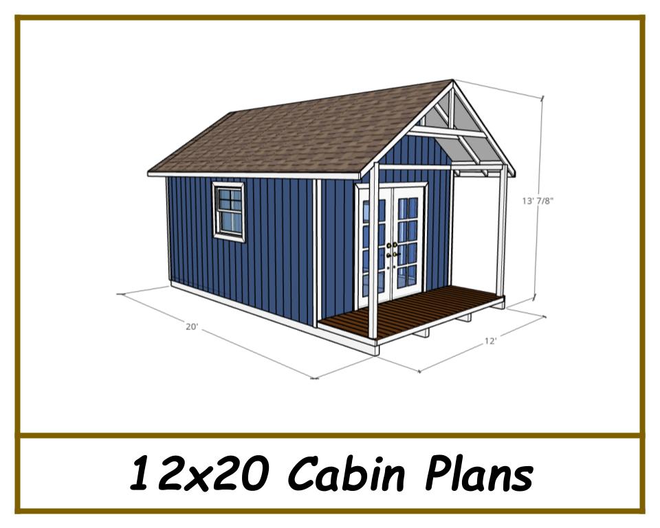 12x20 Gable Cabin Plans-TriCityShedPlans