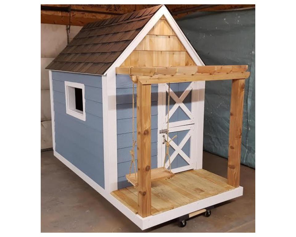 4x8 Playhouse Plans w/pergola-TriCityShedPlans