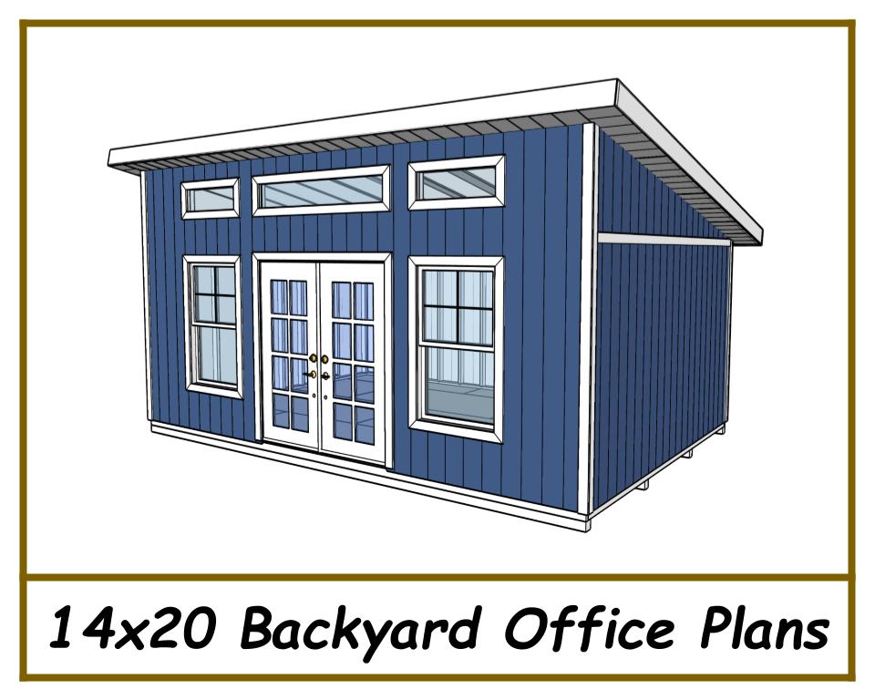 14x20 Backyard Office Plans-TriCityShedPlans