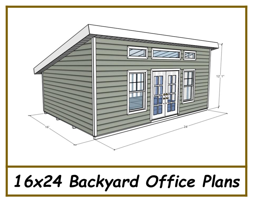 16x24 Office Shed Plans-TriCityShedPlans