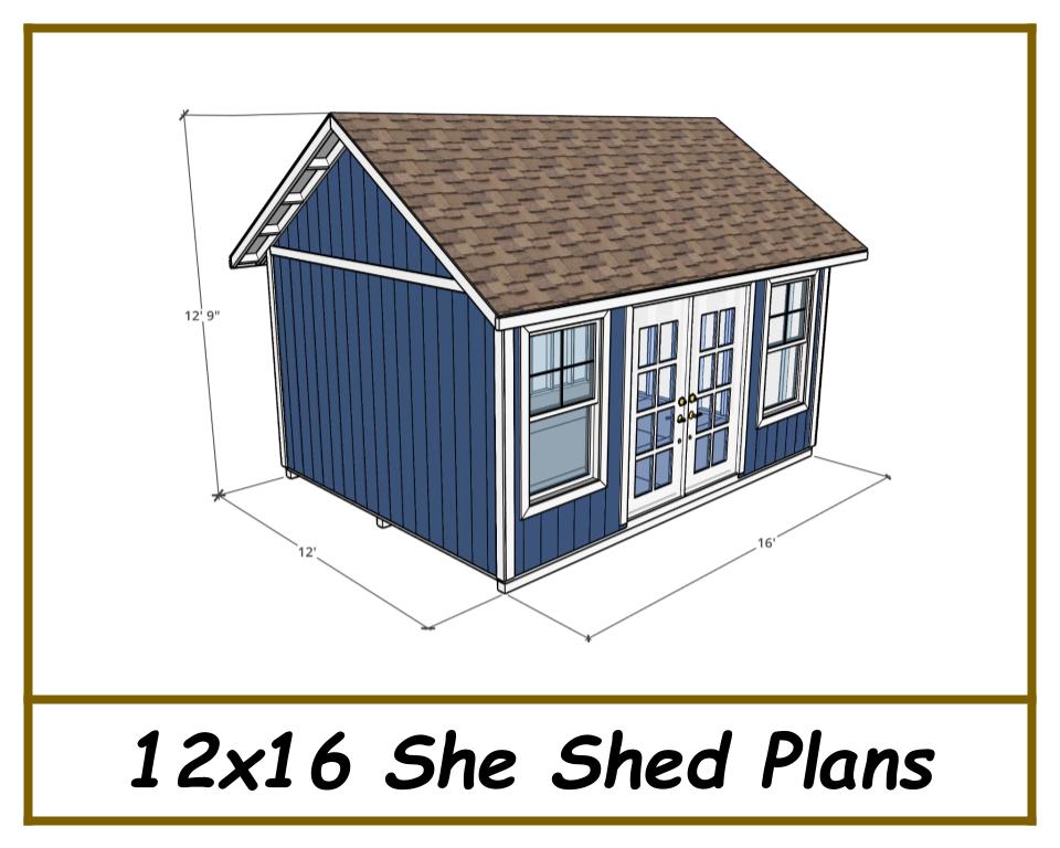 12x16 She Shed Plans-TriCityShedPlans