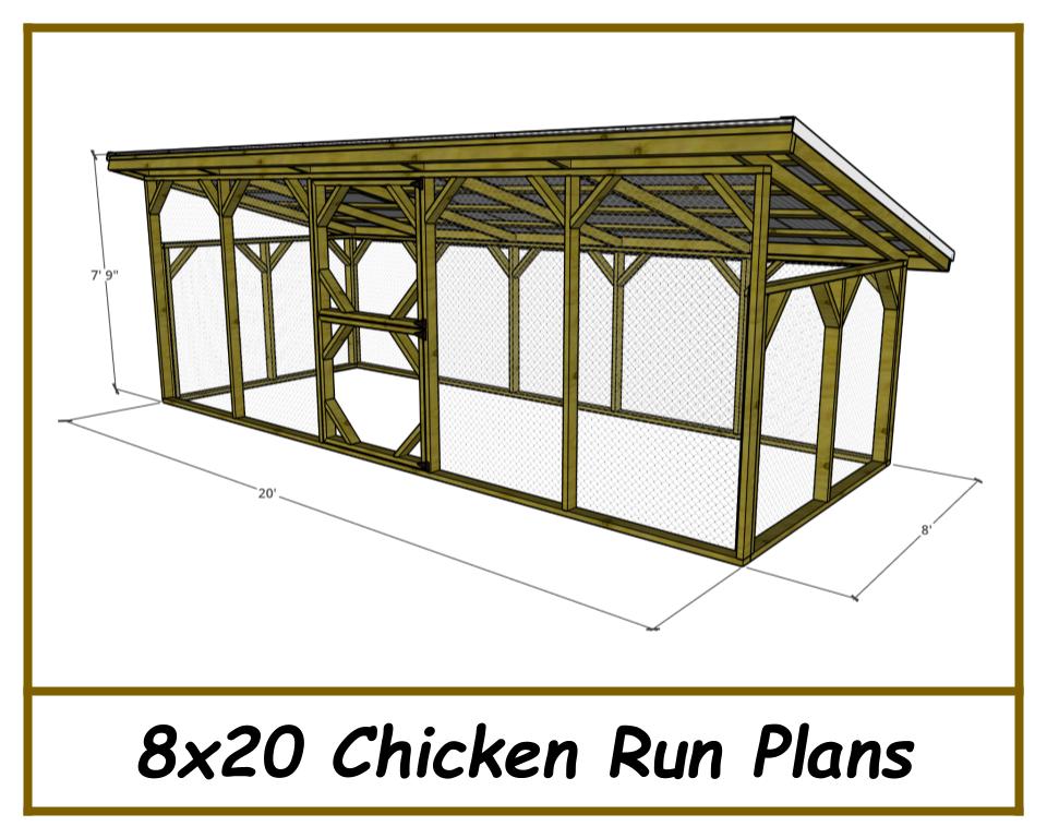 8x20 Chicken Run Plans-TriCityShedPlans