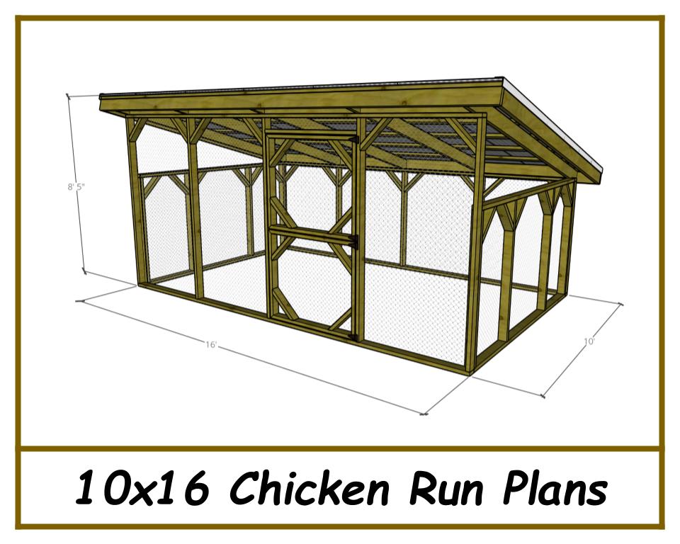 10x16 Chicken Run Plans-TriCityShedPlans