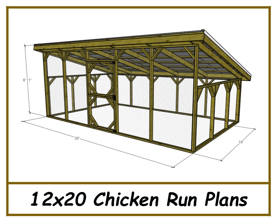 12x20 Chicken Run Plans-TriCityShedPlans