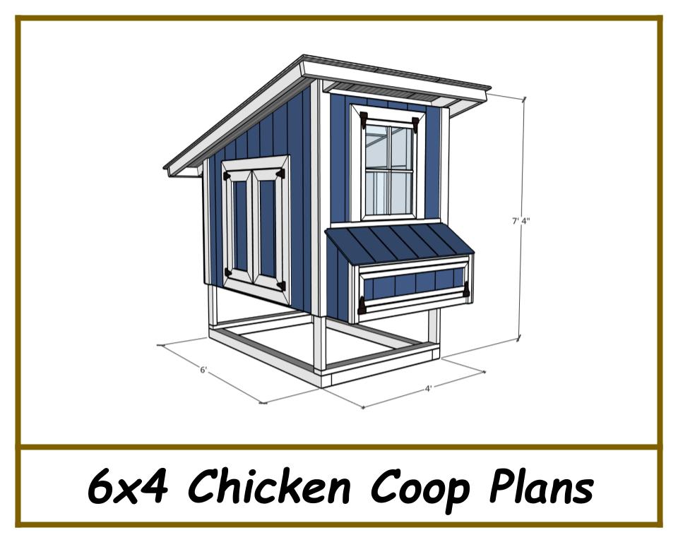 6x4 Chicken Coop Plans-TriCityShedPlans