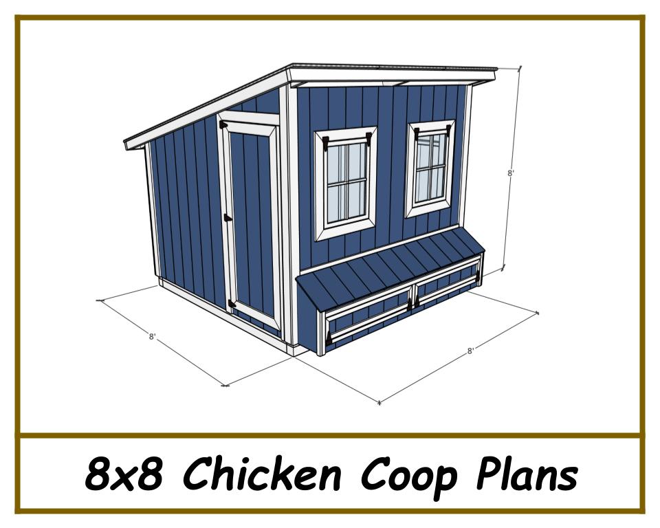 8x8 Chicken Coop Plans-TriCityShedPlans