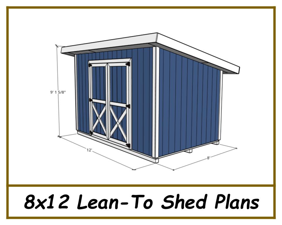 8x12 Lean-To Shed-TriCityShedPlans