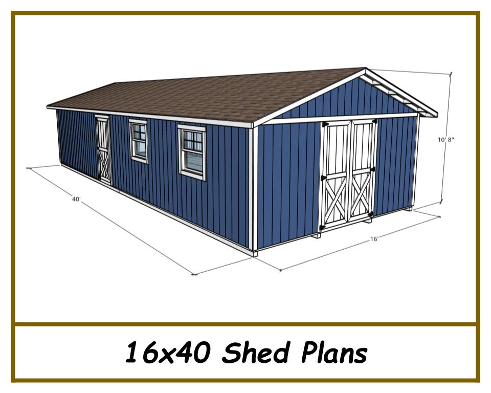 16x40 Shed Plans-TriCityShedPlans