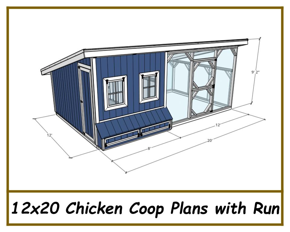 12x20 Chicken Coop Plans with Run-TriCityShedPlans