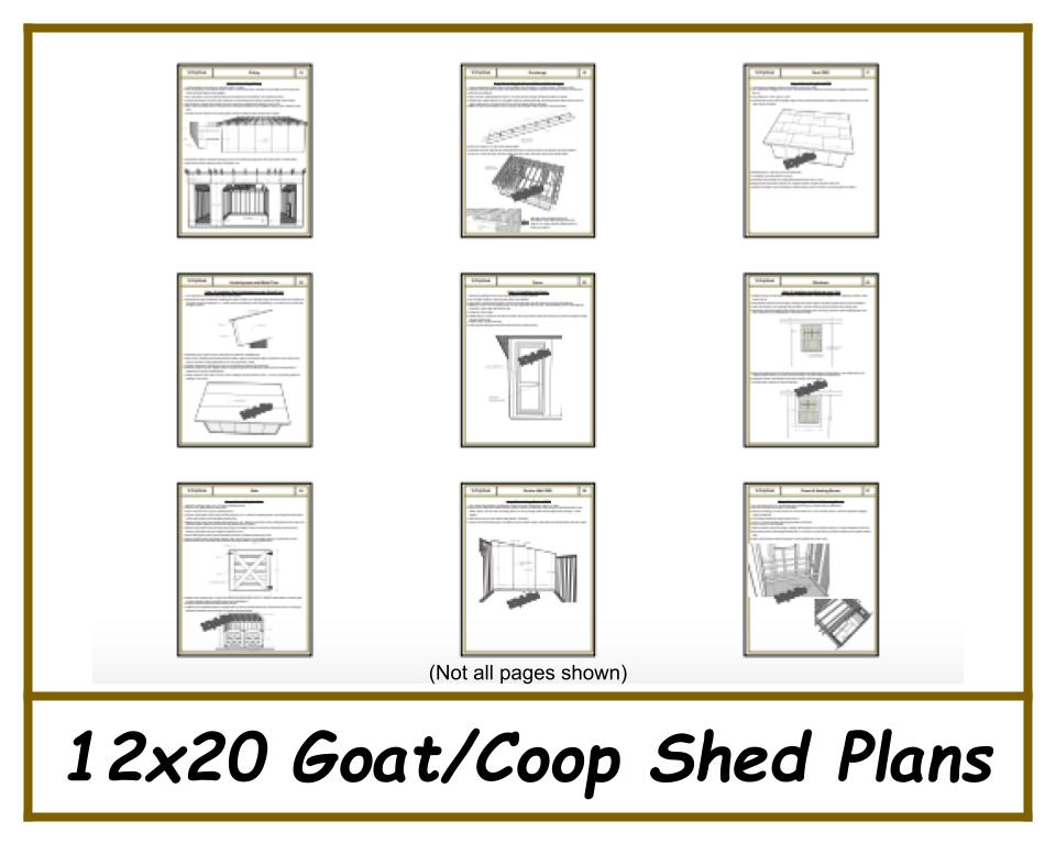 Goat/Coop Shed 12x20 Plans - PDF Download