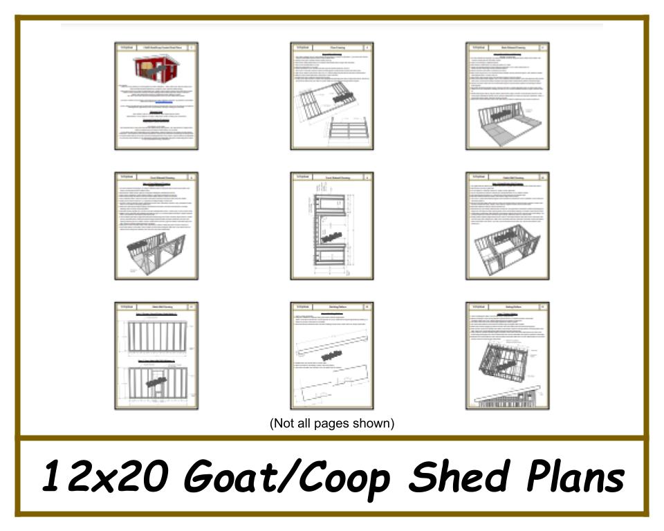 Goat/Coop Shed 12x20 Plans - PDF Download