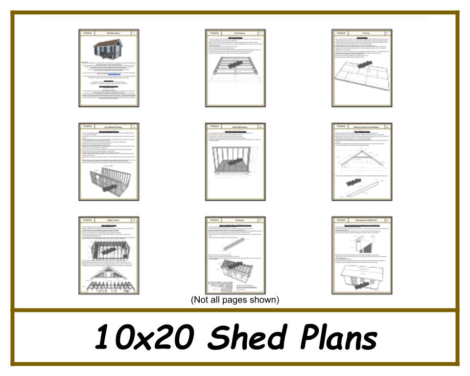 Shed Plans 10x20 - Storage Shed Plans - PDF Download