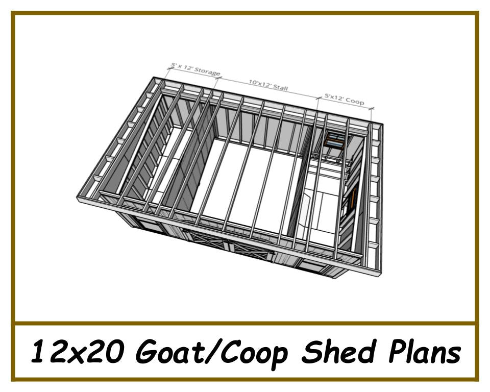 Goat/Coop Shed 12x20 Plans - PDF Download