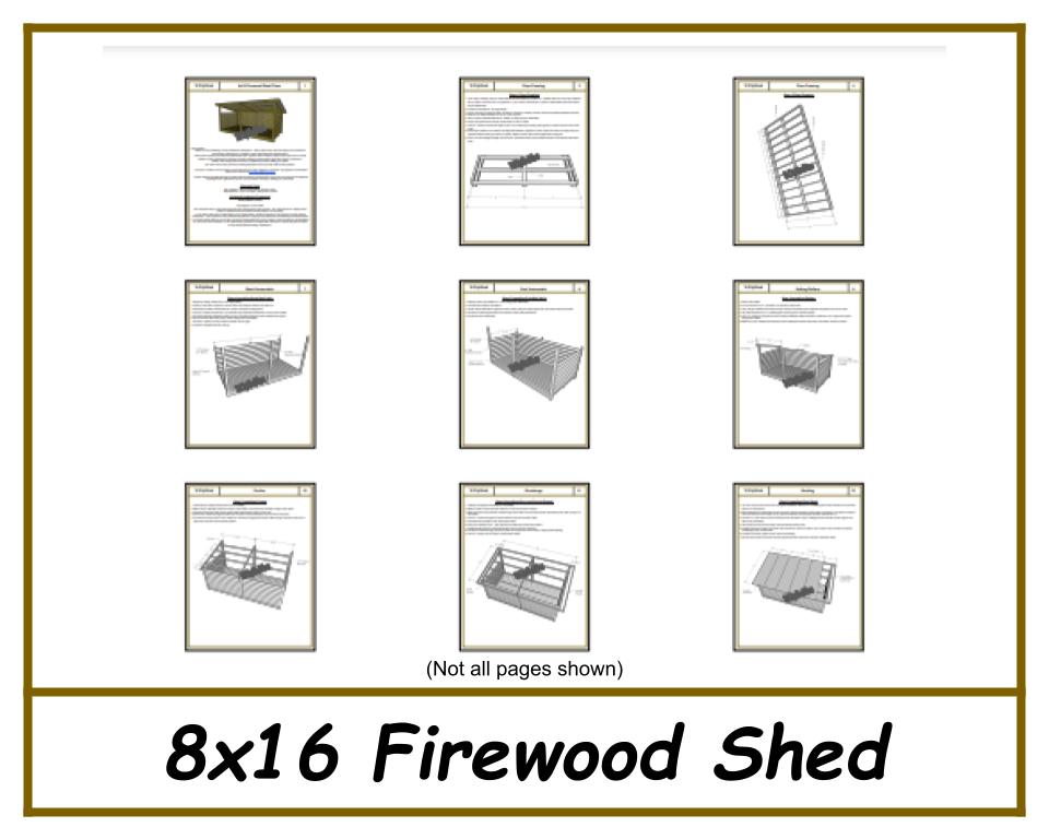 Firewood Shed Plans 8x16 - PDF Download