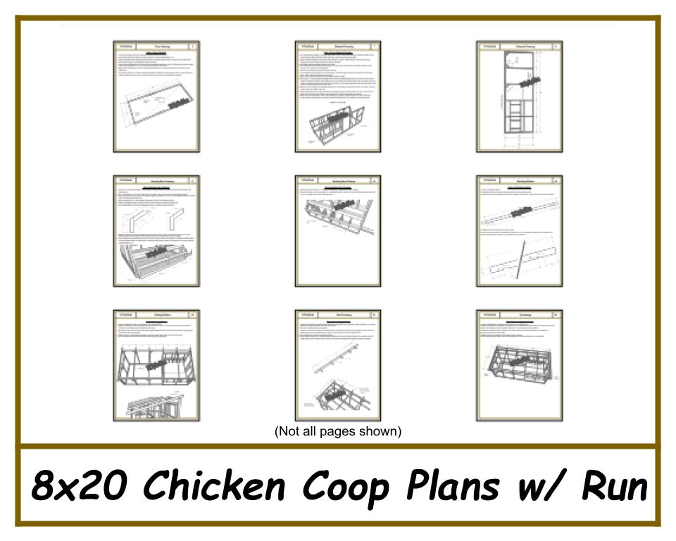 8x20 Chicken Coop Plans with Run - PDF Download