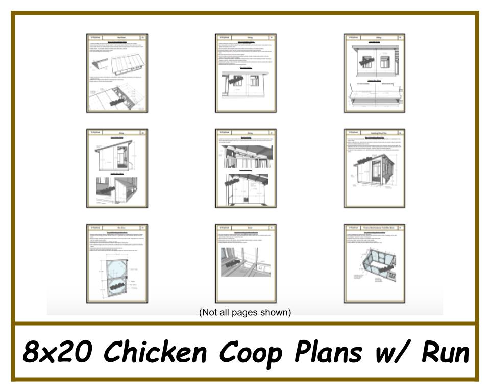 8x20 Chicken Coop Plans with Run - PDF Download