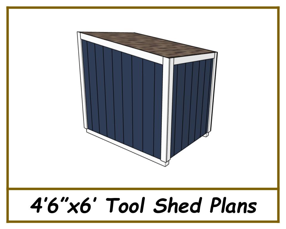 Tool Shed Plans 4'6"x6' - PDF Download