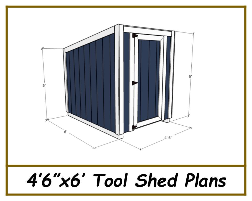 Tool Shed Plans 4'6"x6' - PDF Download