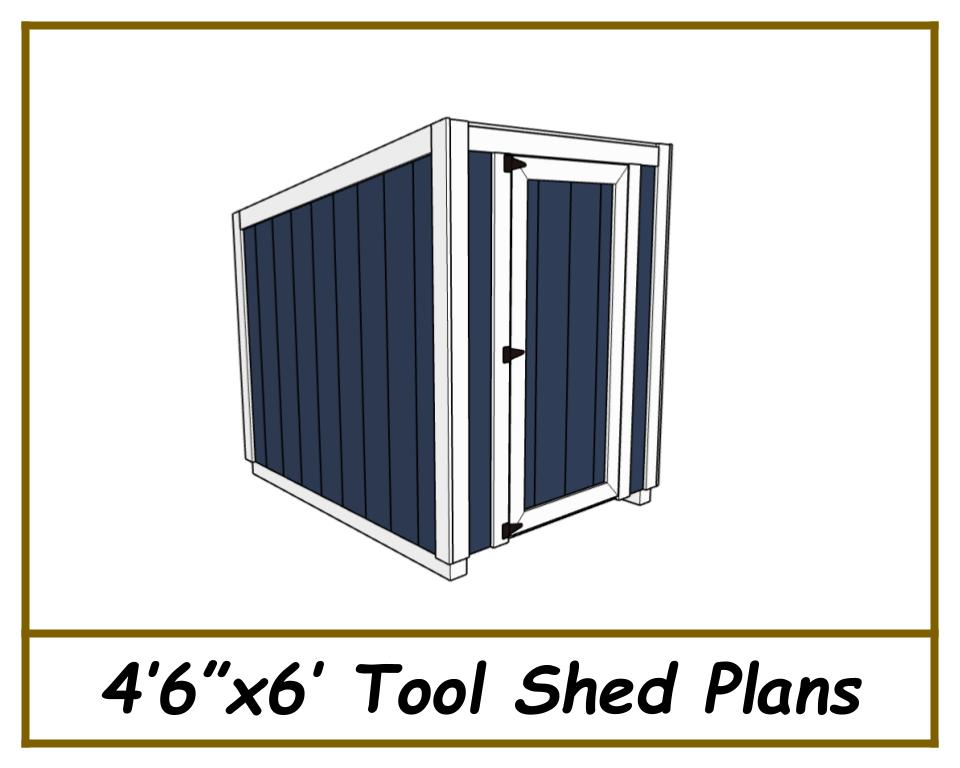 Tool Shed Plans 4'6"x6' - PDF Download