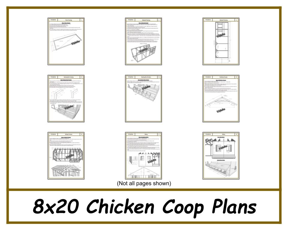 8x20 Chicken Coop Plans with Run - Gable Chicken Coop