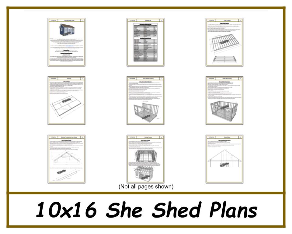 10x16 She Shed Plans