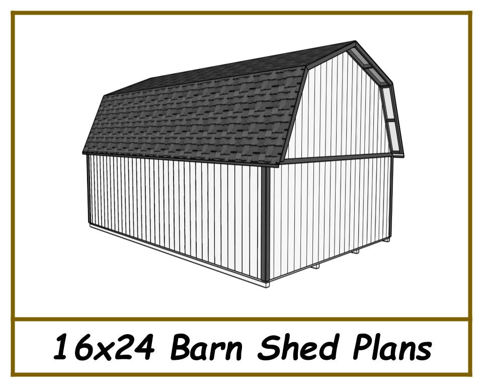 16x24 Barn Shed Plans