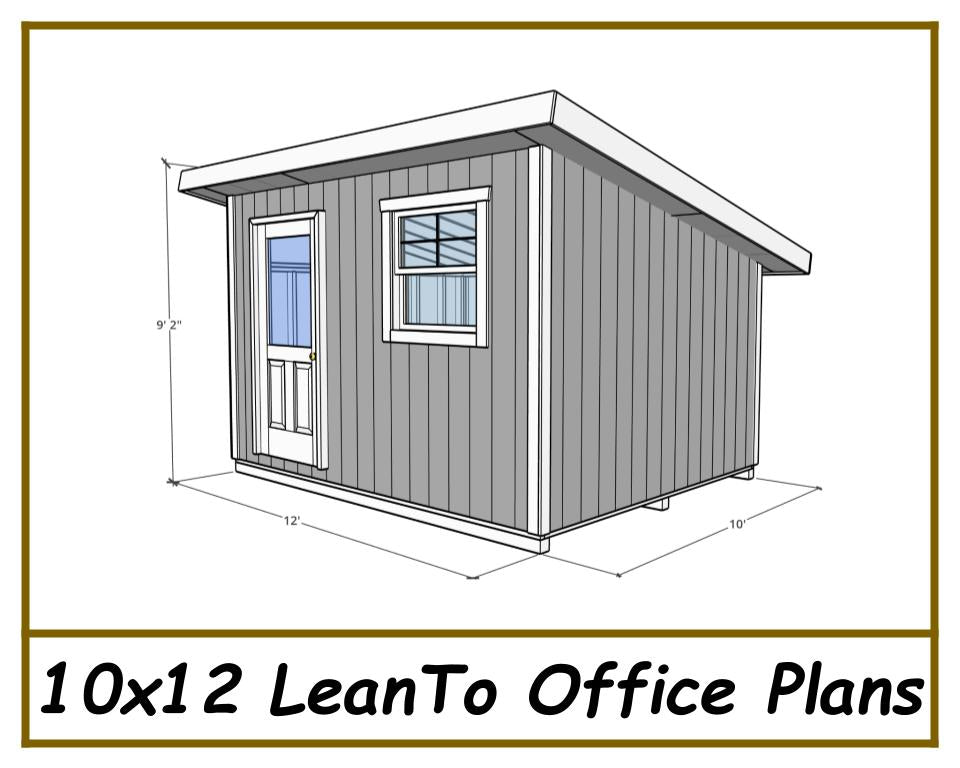 10x12 Lean To Office Shed Plans