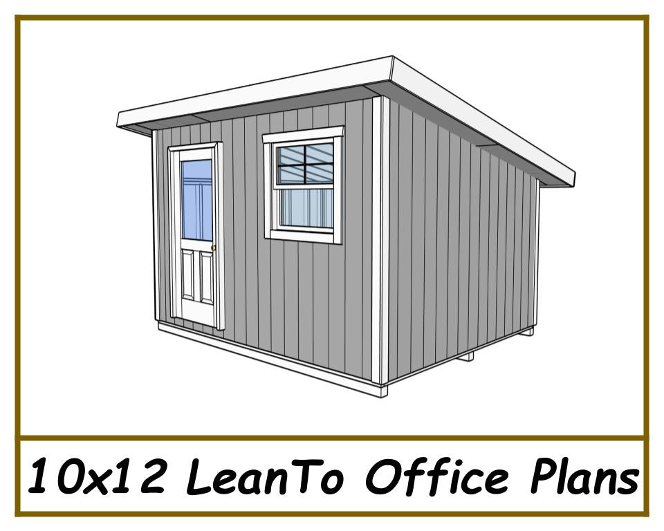 10x12 Lean To Office Shed Plans