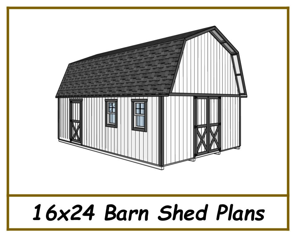 16x24 Barn Shed Plans