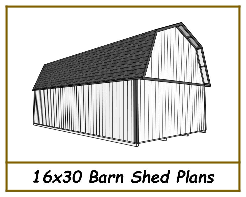 16x30 Barn Shed Plans