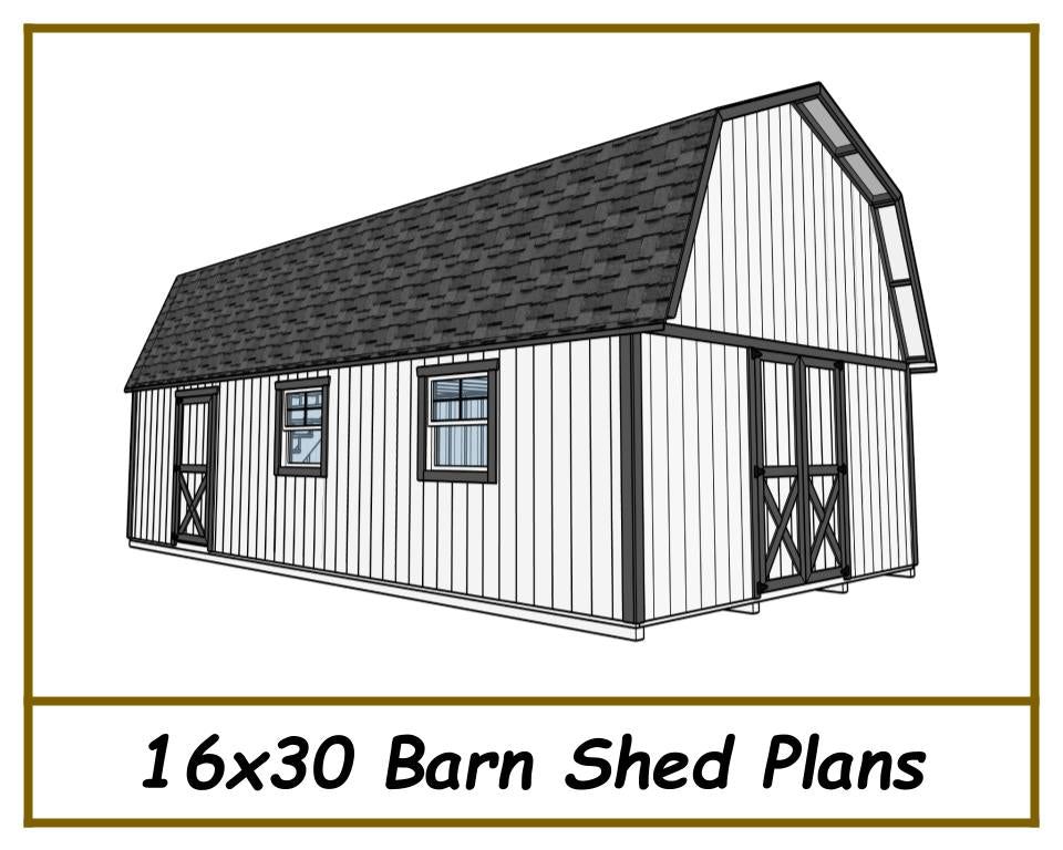 16x30 Barn Shed Plans