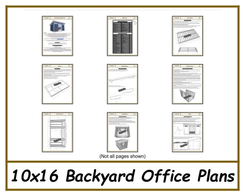 Digital - 10x16 Backyard Office Plans