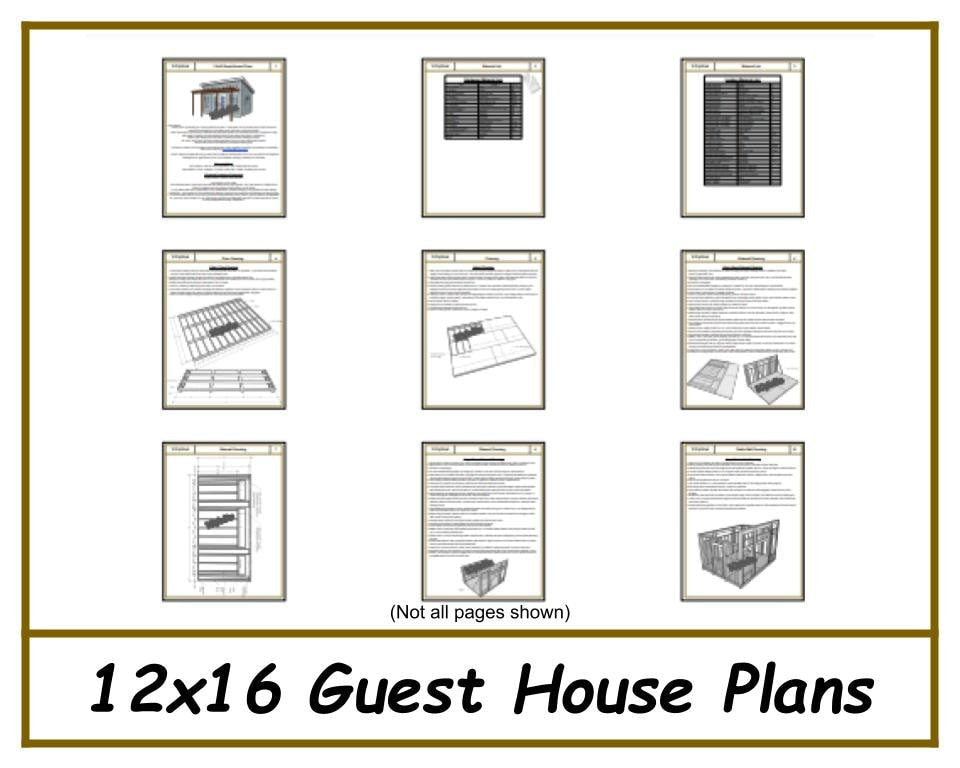 Digital - 12x16 Guest House Plans