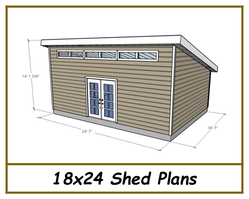Digital - 18x24 Shed Plans
