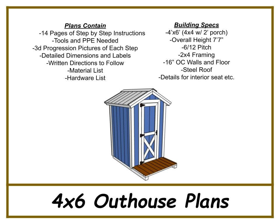 Digital - 4x6 Outhouse Plans