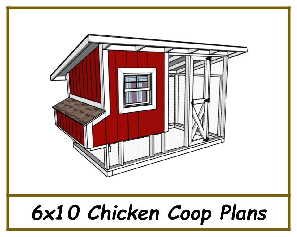 Digital - 6x10 Chicken Coop Plans W/ Run