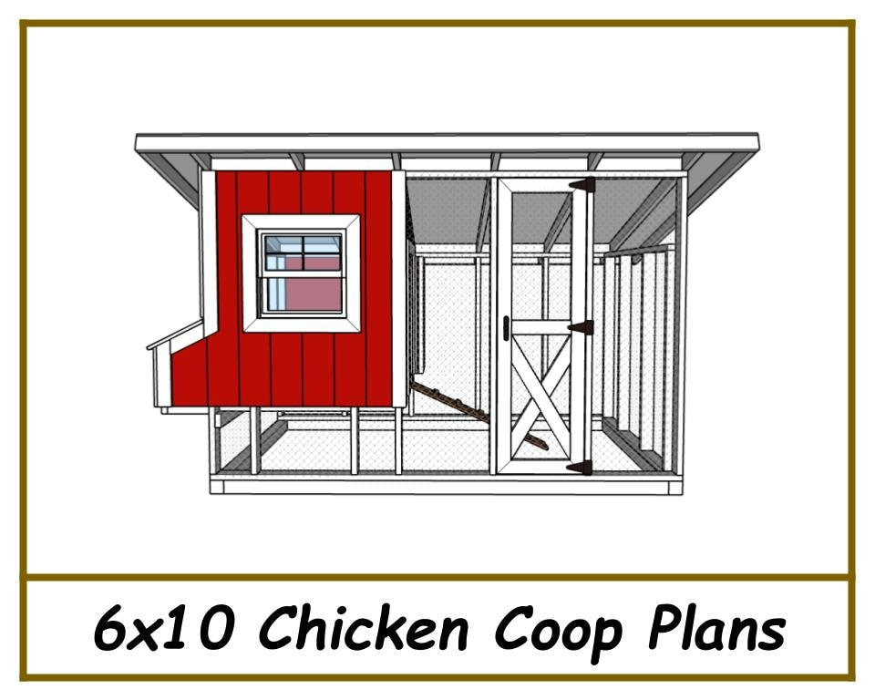 Digital - 6x10 Chicken Coop Plans W/ Run