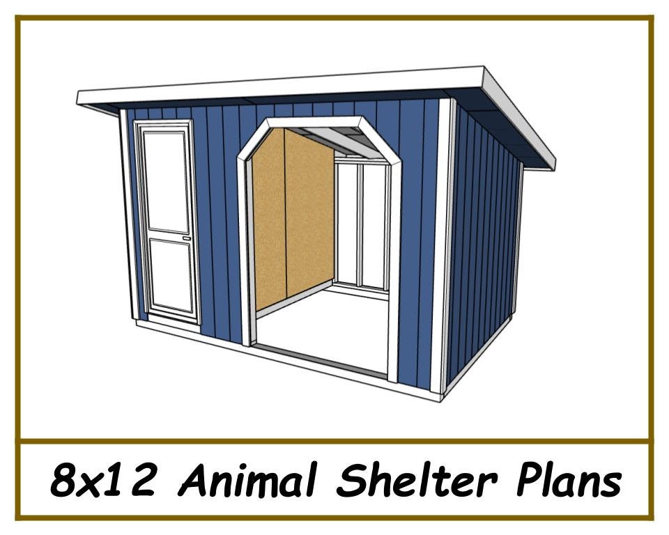 Digital - 8x12 Animal Shelter Plans