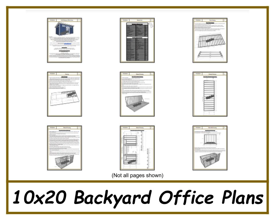 10x20 Backyard Office Plans-TriCityShedPlans