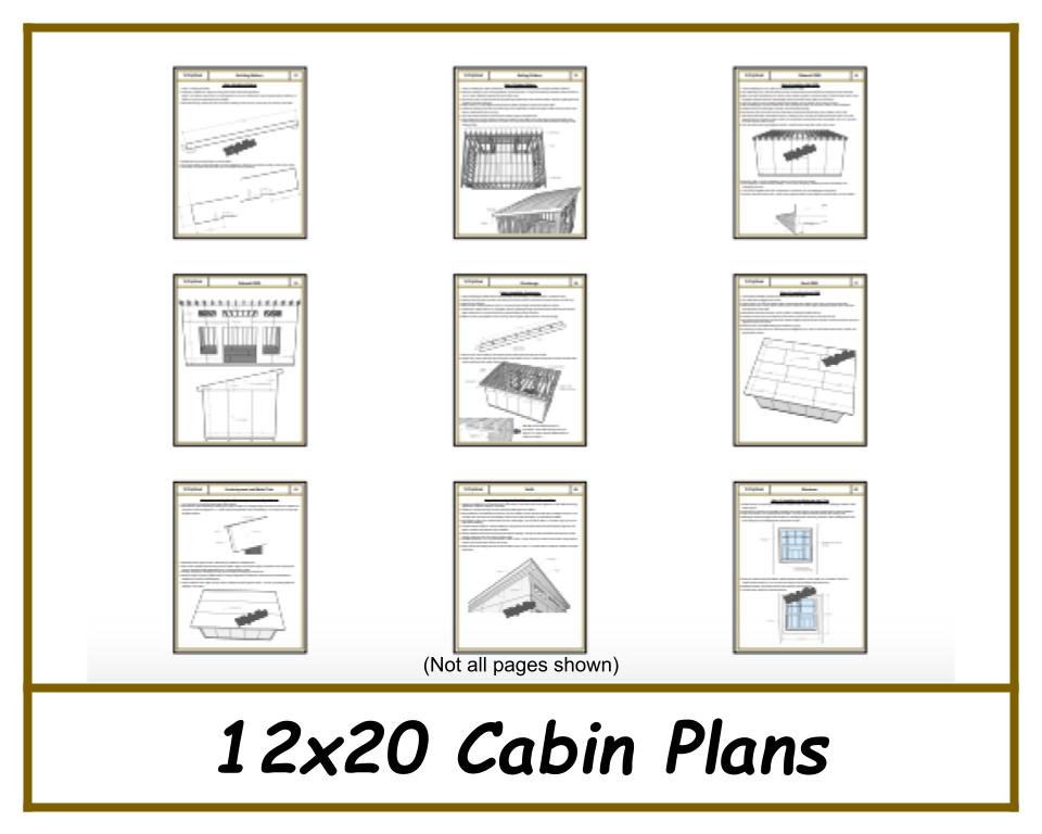 12x20 Lean-To Cabin Plans-TriCityShedPlans