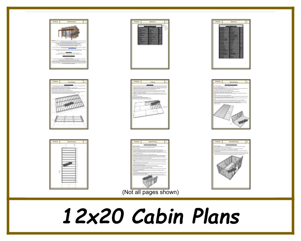 12x20 Lean-To Cabin Plans-TriCityShedPlans