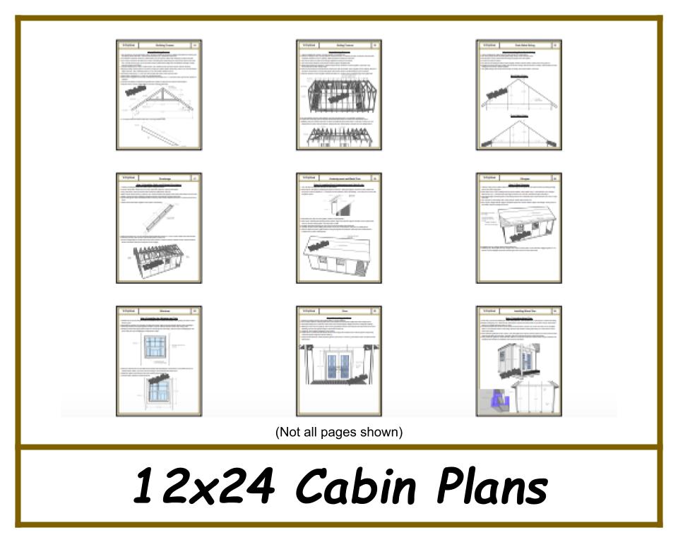 12x24 Gable Cabin Plans-TriCityShedPlans