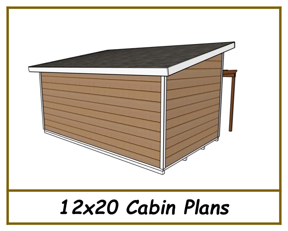 12x20 Lean-To Cabin Plans-TriCityShedPlans