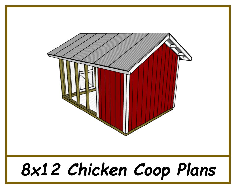 8x12 Chicken Coop Plans w/ Run-TriCityShedPlans
