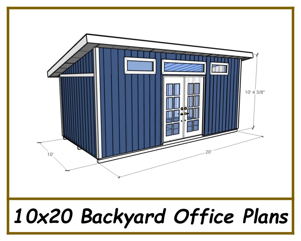 10x20 Backyard Office Plans-TriCityShedPlans
