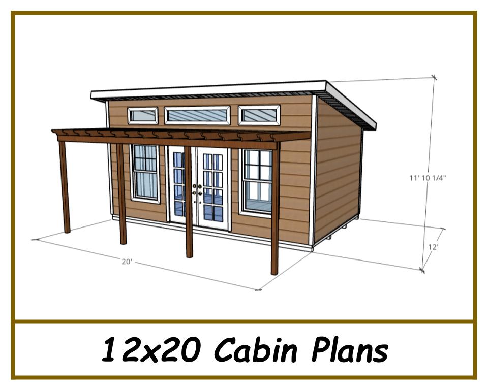 12x20 Lean-To Cabin Plans-TriCityShedPlans