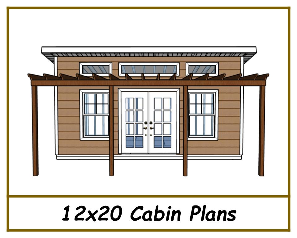 12x20 Lean-To Cabin Plans-TriCityShedPlans