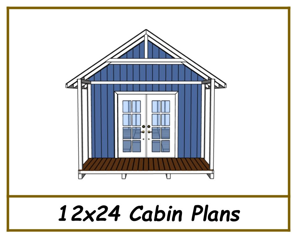 12x24 Gable Cabin Plans-TriCityShedPlans