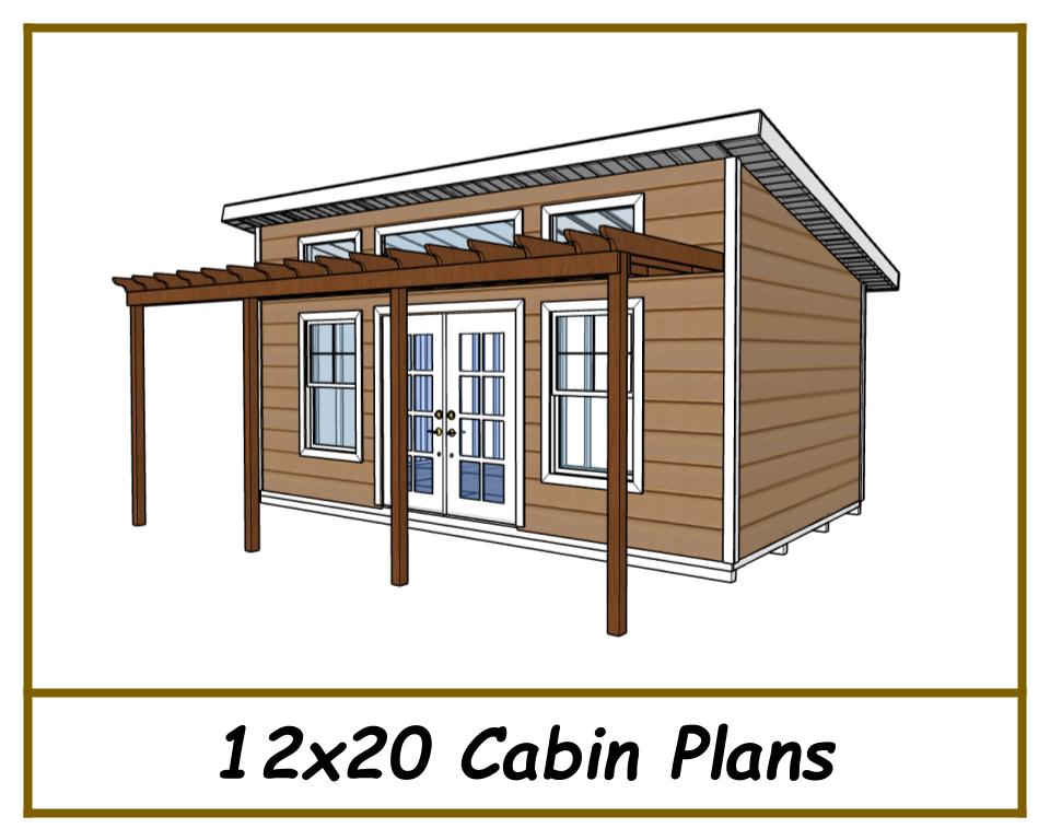 12x20 Lean-To Cabin Plans-TriCityShedPlans