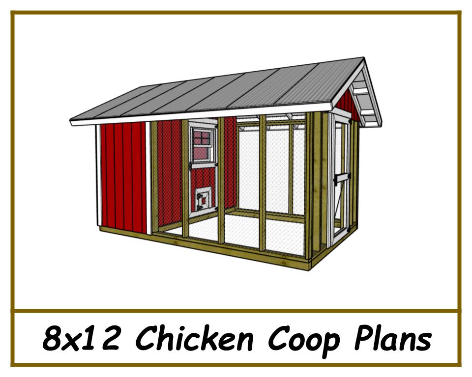 8x12 Chicken Coop Plans w/ Run-TriCityShedPlans